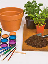 Paint your own herb pot