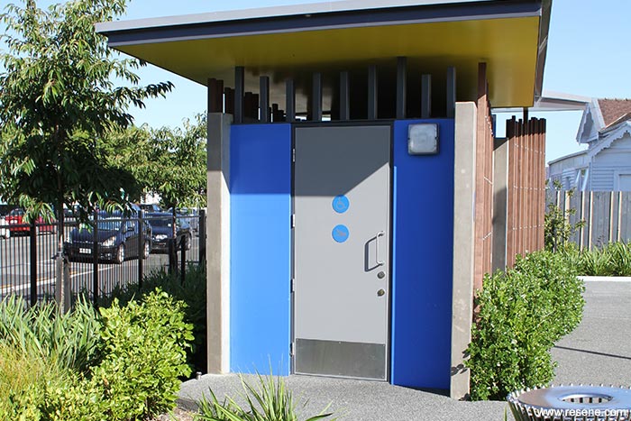 William Nelson Park public toilets are designed with striking anti-grafitti elements