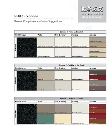 ROXX Stone and complementary Resene colours