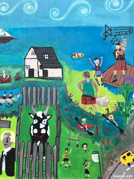 Waipu Primary School mural - Waipu’s settlement