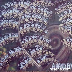 hands for Christchurch appeal mural