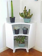 Make an old corner unit into a display case.