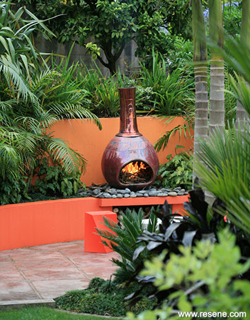 Choosing orange as a landscaping colour is a brave decision on its own, but to use two is bold indeed.