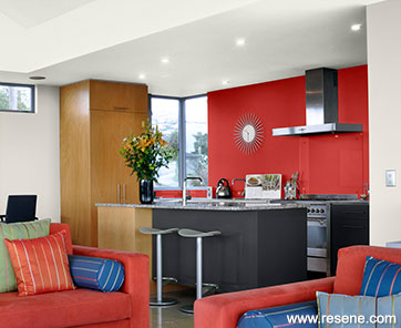 Smart and sassy scheme that uses a striking combo of black and red