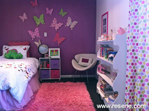 Girl bedroom in Resene Sugar N Spice