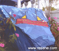 Resene paint creatively used on garden rocks