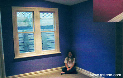 Girl's bedroom painted in Resene long Shot Paint