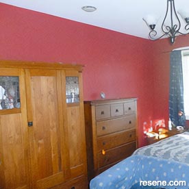 Bold red bedroom walls