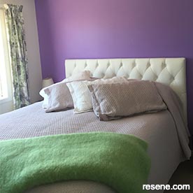 Purple and white bedroom