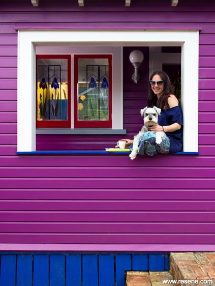Purple home exterior