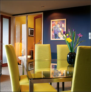 Resene paint on a  feature wall remains a popular way to use colour to help define a room