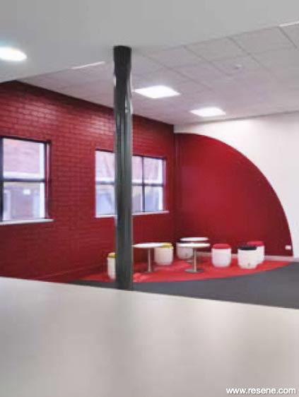 Red and white office 