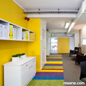 Yellow and white office