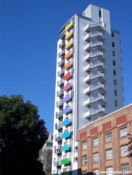 Colourful Auckland apartment exterior