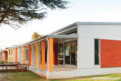 Fergusson Intermediate School - Orange and white exterior