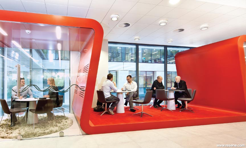 Red and white Westpac offices