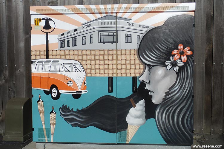 Chorus cabinet murals-Dunedin front