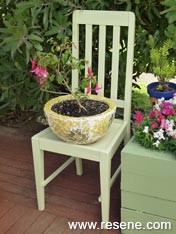 Make an outside plant stand from an chair