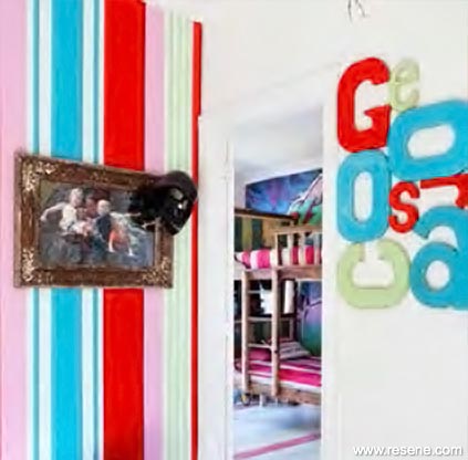 Playful strips for kids' spaces