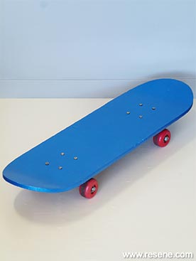 Create a metallic skateboard