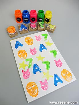 Make kids printing stamps