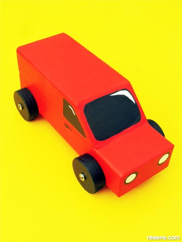 The toy van in red