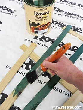 Step 4 how to stain a fan garden trellis