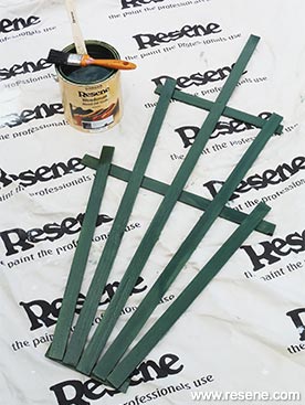 Step 6 how to stain a fan garden trellis