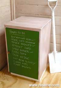 How make a cupboard with a blackboard door that is a 'to-do list' for jobs