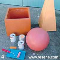 Step 4 how to decorate terracotta forms with metallic paint