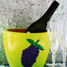 A terracotta pot becomes a charming wine cooler