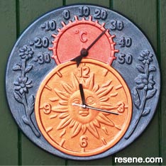 Colourful terracotta clock