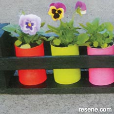 Recycled planter shelves from an old pallet