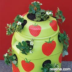 Decorate a strawberry planter
