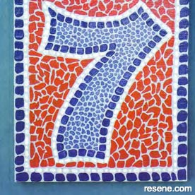 Faux-mosaic house number