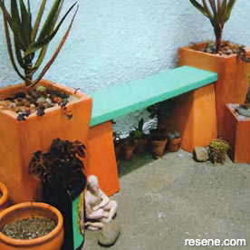 Mediterranean courtyard bench