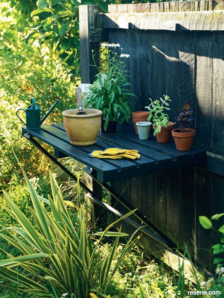 Make a foldaway potting bench for your garden