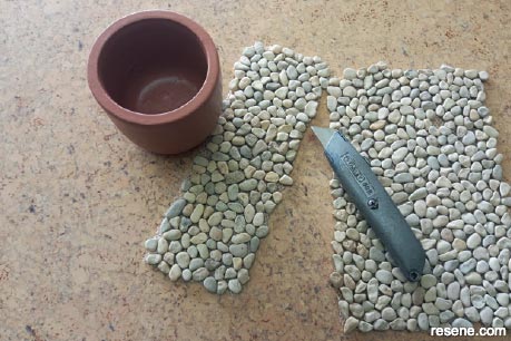 How to make pebble plant pots - Step 1