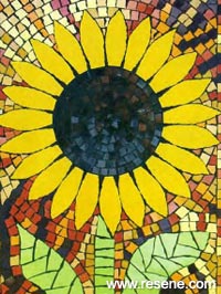 Make a sunflower mosaic.