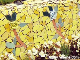 A flower mosaic wall