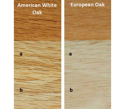 Bleaching American White Oak and European Oak