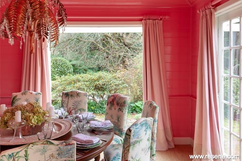 Pretty in pink dining room