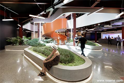 The B:Hive atrium  and reception areas