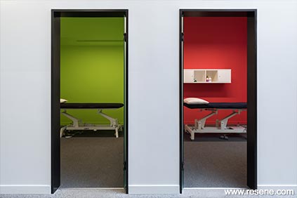 Red and green physio rooms
