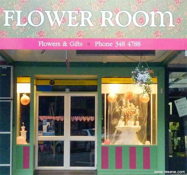 The Flower Room shop entrance