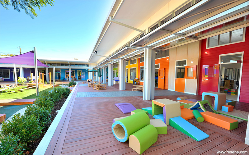 Vibrant choice of Resene colours at Mother Duck Childcare
