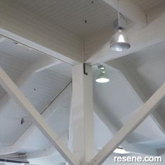 Warehouse Statinery building ceiling sealed with Resene StainLock