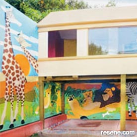Zoo animals mural