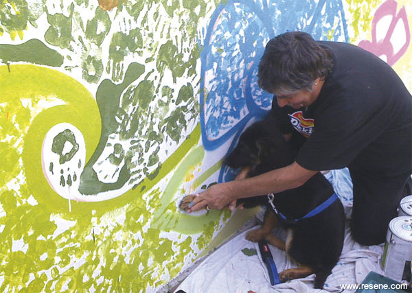 Painting a mural