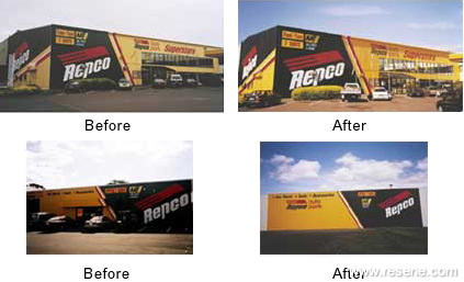 Repco Auto Parts before and after repainting